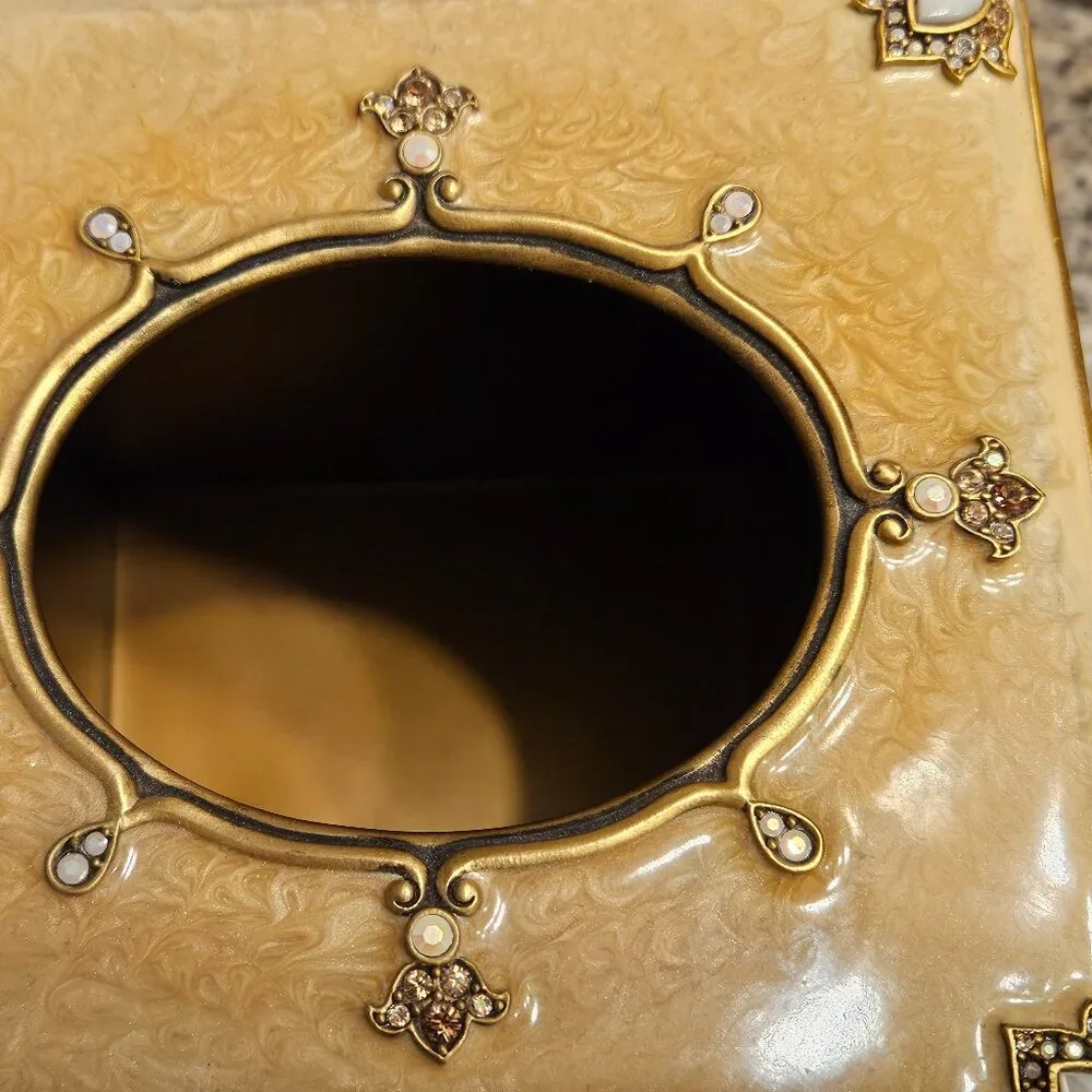 RARE JAY STRONGWATER ARABESQUE TISSUE HOLDER VANITY BOX COVER